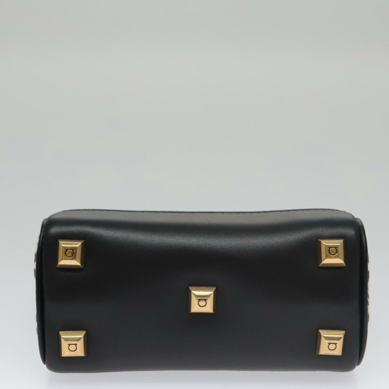 【日本直送】Salvatore Ferragamo Gancini 帆布皮革兩用包 白色 黑色 正品 104438V-4