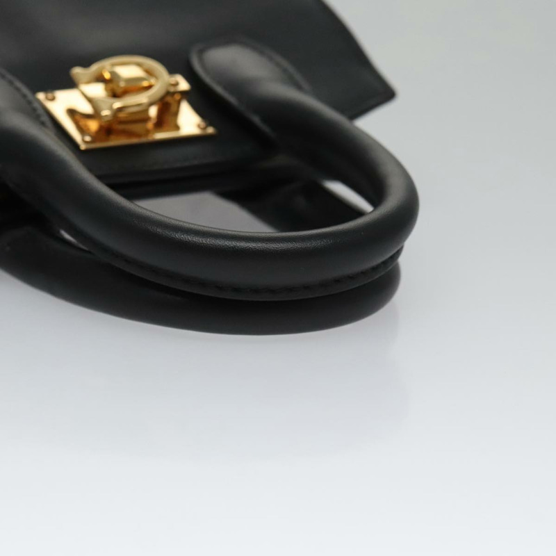 【日本直送】Salvatore Ferragamo Gancini 帆布皮革兩用包 白色 黑色 正品 104438V-6