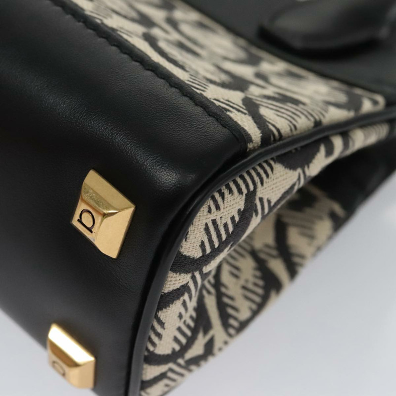 【日本直送】Salvatore Ferragamo Gancini 帆布皮革兩用包 白色 黑色 正品 104438V-17