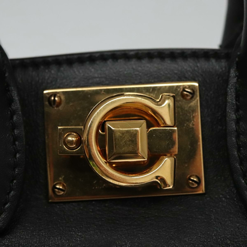 【日本直送】Salvatore Ferragamo Gancini 帆布皮革兩用包 白色 黑色 正品 104438V-18