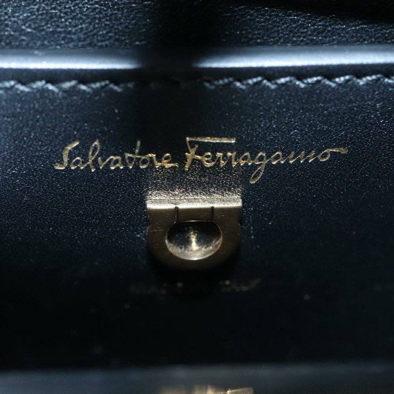 【日本直送】Salvatore Ferragamo Gancini 帆布皮革兩用包 白色 黑色 正品 104438V-20