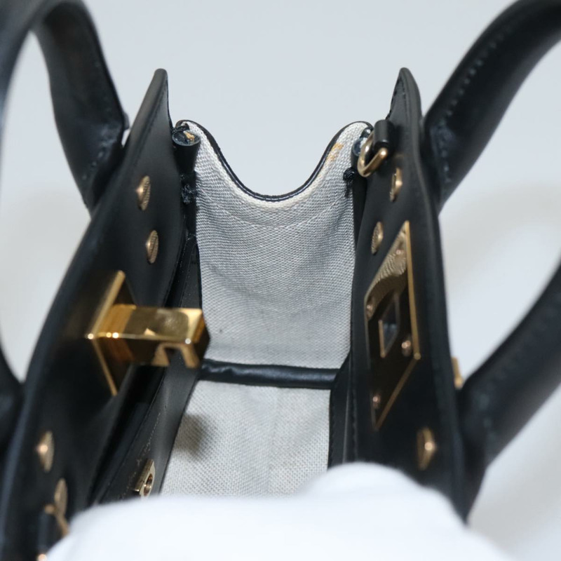 【日本直送】Salvatore Ferragamo Gancini 帆布皮革兩用包 白色 黑色 正品 104438V-21