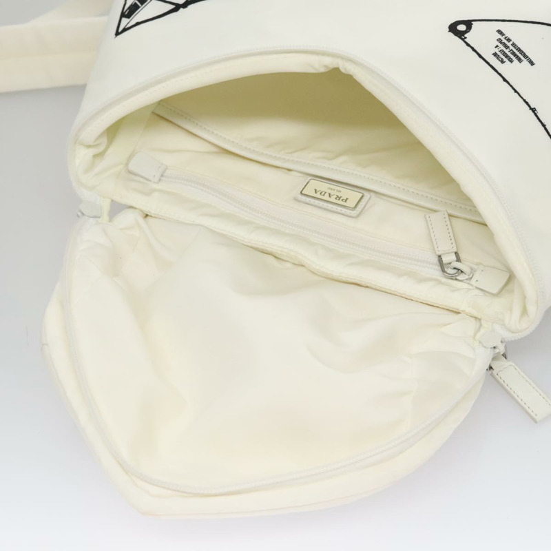 【日本直送】PRADA 雙肩包 尼龍 白色 銀色 正品 105813SAV-9
