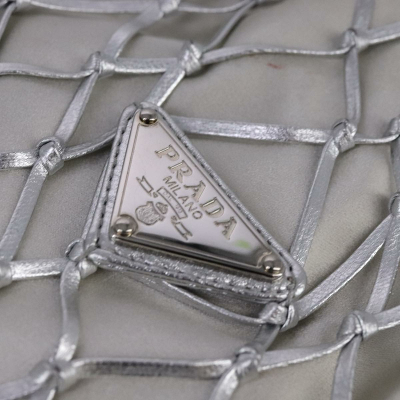【日本直送】PRADA 鏈條單肩包 緞面銀色 正品 108034SAV-17