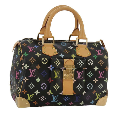 路易威登 Monogram Multicolor Speedy 30 手提包 黑色 M92642 正品 107987SAM