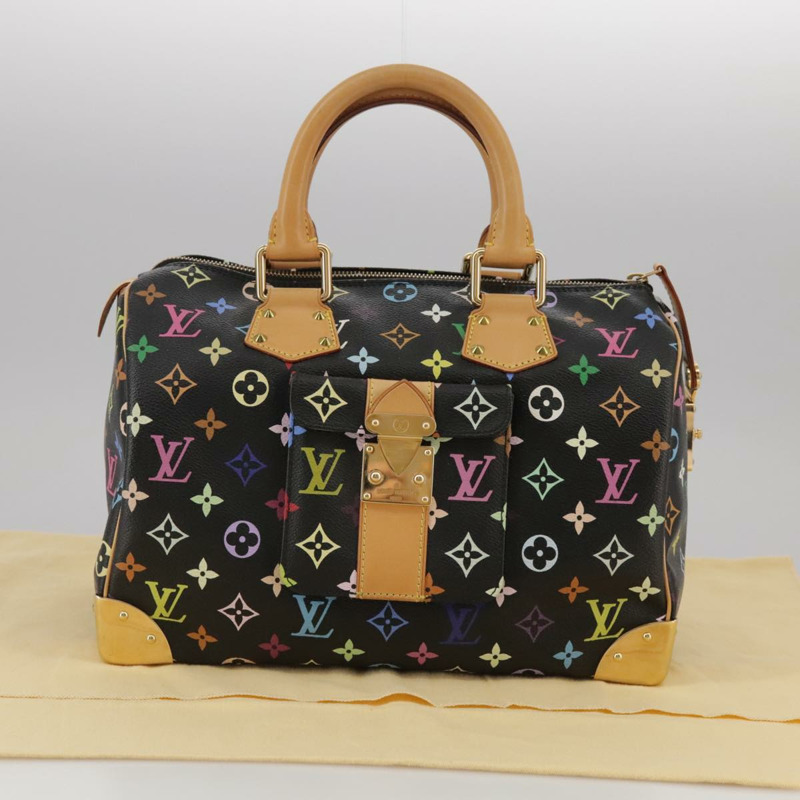 【日本直送】路易威登 Monogram Multicolor Speedy 30 手提包 黑色 M92642 正品 107987SAM-11