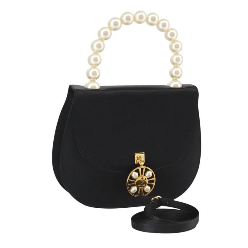 【日本直送】CELINE 緞面雙肩手提包 黑色 正品 107980SM-0