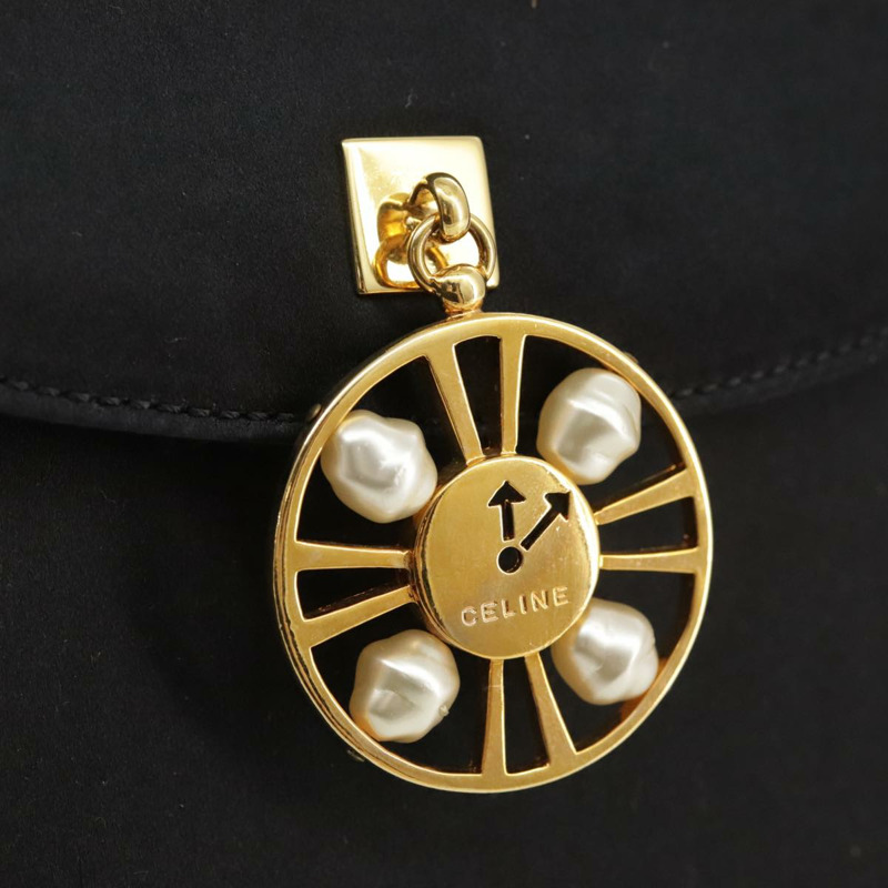 【日本直送】CELINE 緞面雙肩手提包 黑色 正品 107980SM-17