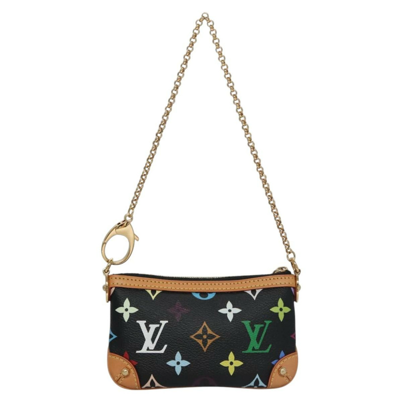 【日本直送】路易威登 Multicolor Pochette Mira PM 手拿包 黑色 M60099 LV 正品 112528SAV-1