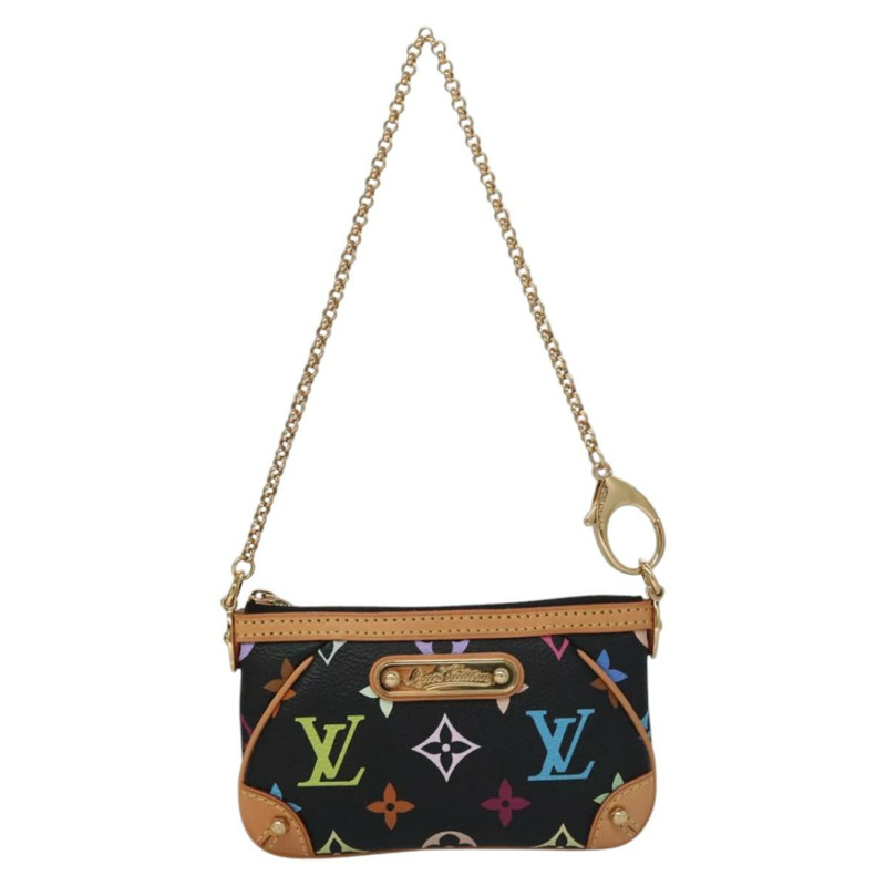 【日本直送】路易威登 Multicolor Pochette Mira PM 手拿包 黑色 M60099 LV 正品 112528SAV-12