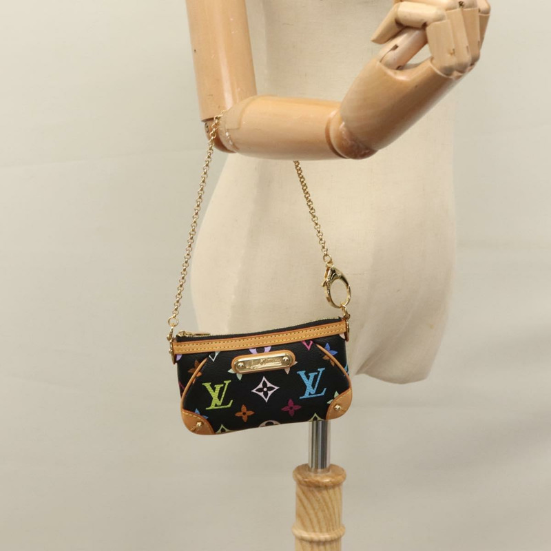 【日本直送】路易威登 Multicolor Pochette Mira PM 手拿包 黑色 M60099 LV 正品 112528SAV-23