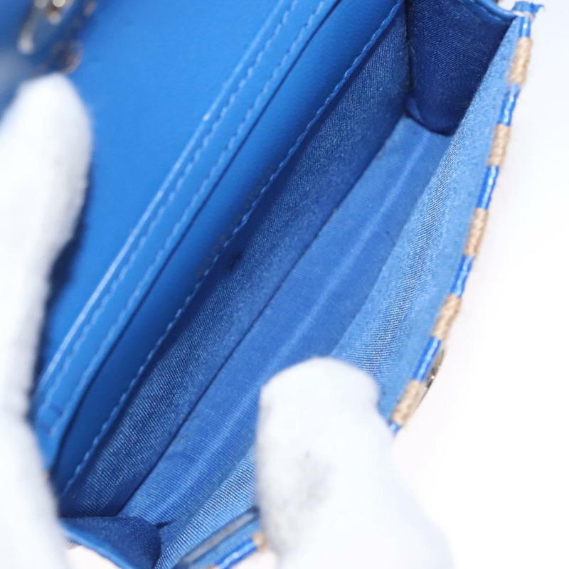 【日本直送】香奈兒鏈單背包，拉菲草編織，藍色，CC標誌，正品編號115347SAM-8