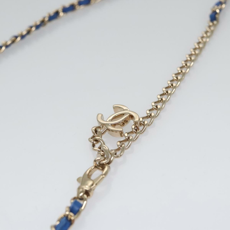 【日本直送】香奈兒鏈單背包，拉菲草編織，藍色，CC標誌，正品編號115347SAM-14