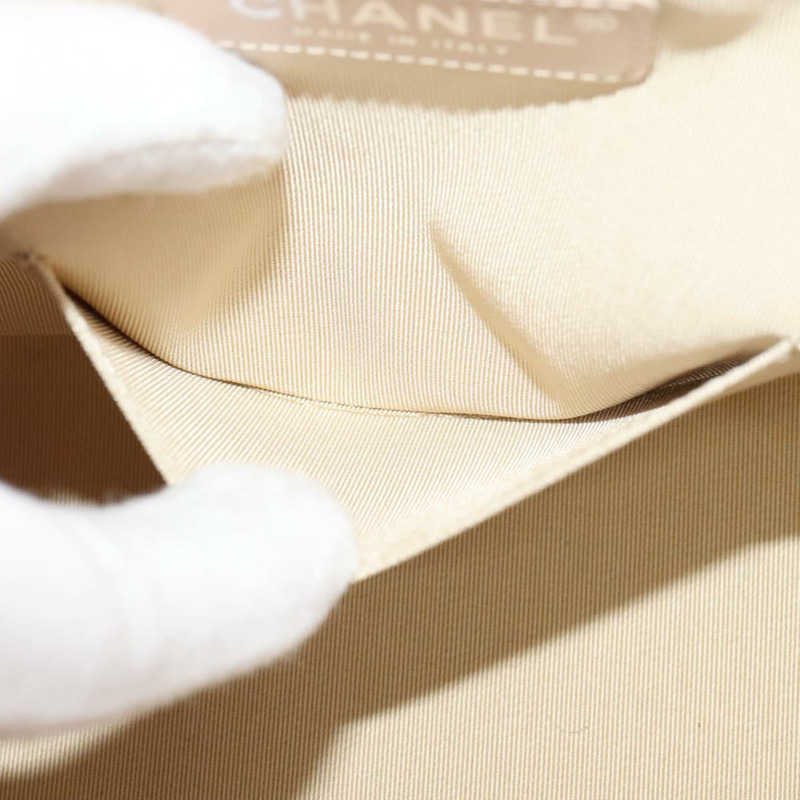 【日本直送】香奈兒 (CHANEL) 藤編化妝鏈條肩背包，粉紅色/銀色雙C標誌，正品編號 114200SAM-25