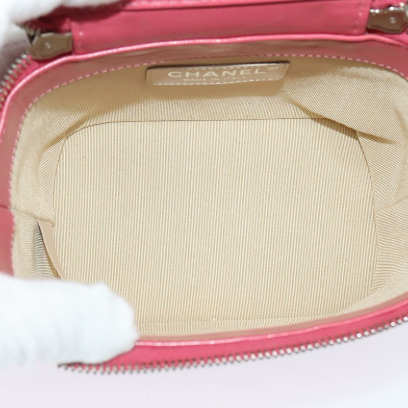 【日本直送】香奈兒 (CHANEL) 藤編化妝鏈條肩背包 2way 粉紅色 銀色 CC 標誌 Auth 114201SAM-9