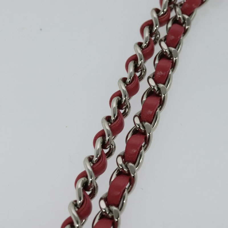 【日本直送】香奈兒 (CHANEL) 藤編化妝鏈條肩背包 2way 粉紅色 銀色 CC 標誌 Auth 114201SAM-15