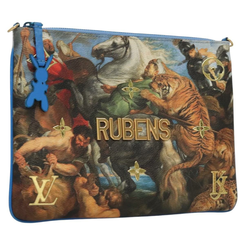 【日本直送】路易威登 Celty Pochette Plat Pouch Koons Rubens M64617 LV Auth 115961SAM-0