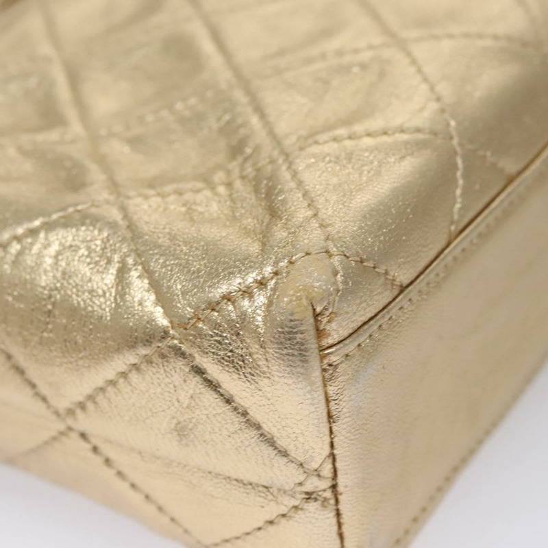 【日本直送】香奈兒 (CHANEL) Matelasse 羊皮單肩包，金色雙C標誌，貨號 114942V-15