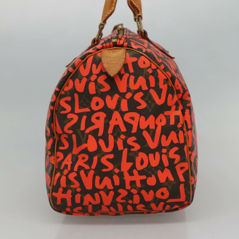 【日本直送】路易威登 Monogram Graffiti Speedy 30 手提包 橙色 M93705 LV Auth BD154M-2