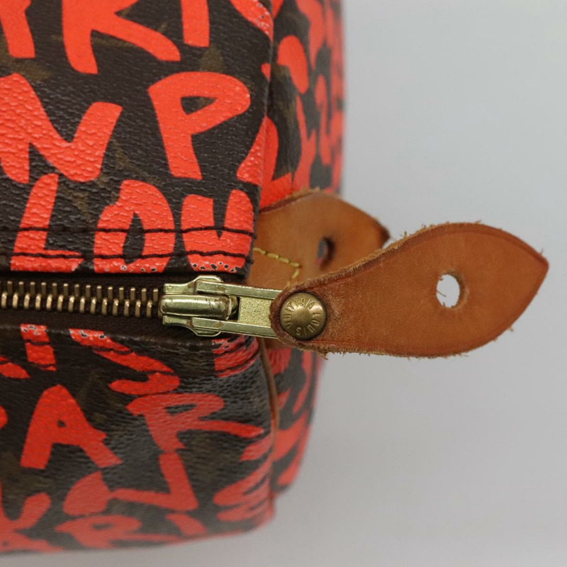 【日本直送】路易威登 Monogram Graffiti Speedy 30 手提包 橙色 M93705 LV Auth BD154M-7