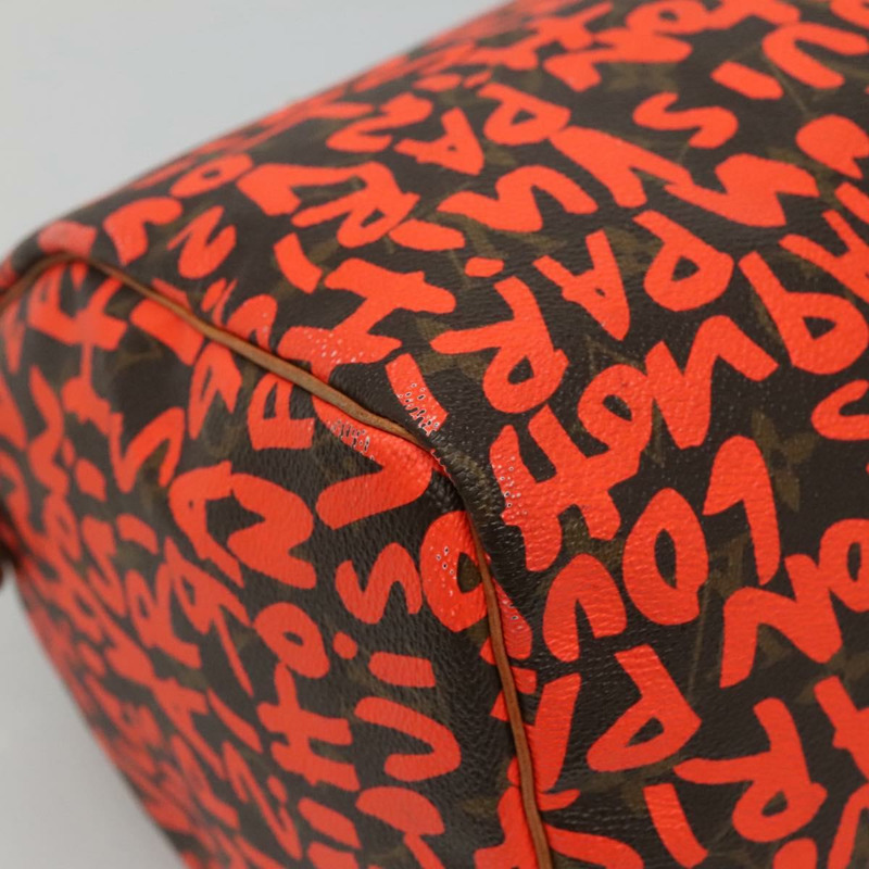 【日本直送】路易威登 Monogram Graffiti Speedy 30 手提包 橙色 M93705 LV Auth BD154M-17