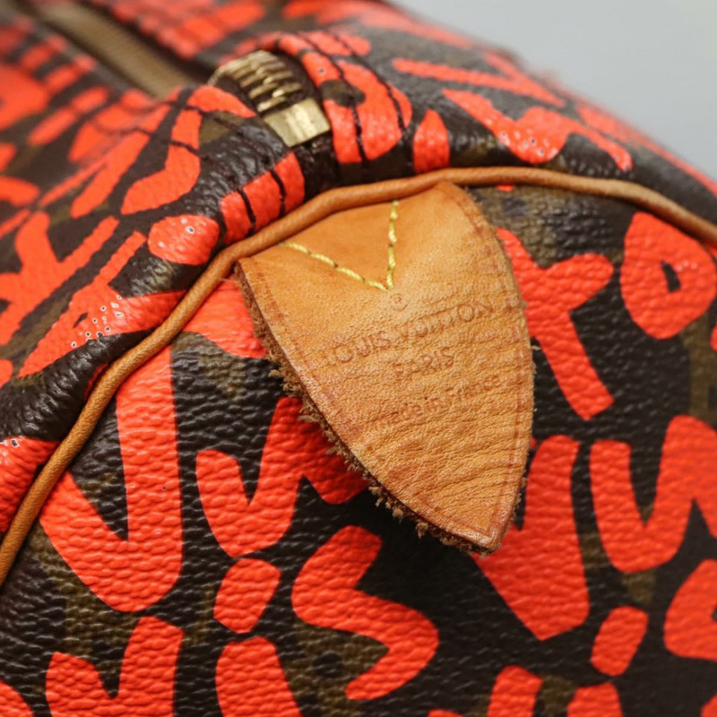 【日本直送】路易威登 Monogram Graffiti Speedy 30 手提包 橙色 M93705 LV Auth BD154M-18