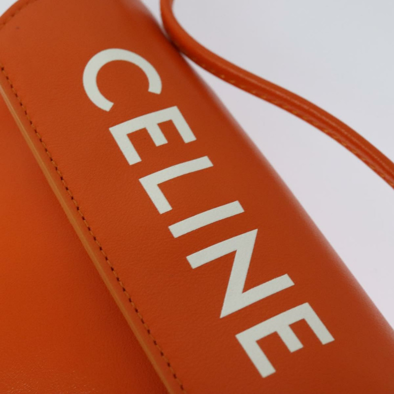 【日本直送】CELINE 三角形單背包 皮革 橘色 正品 MY058M-17