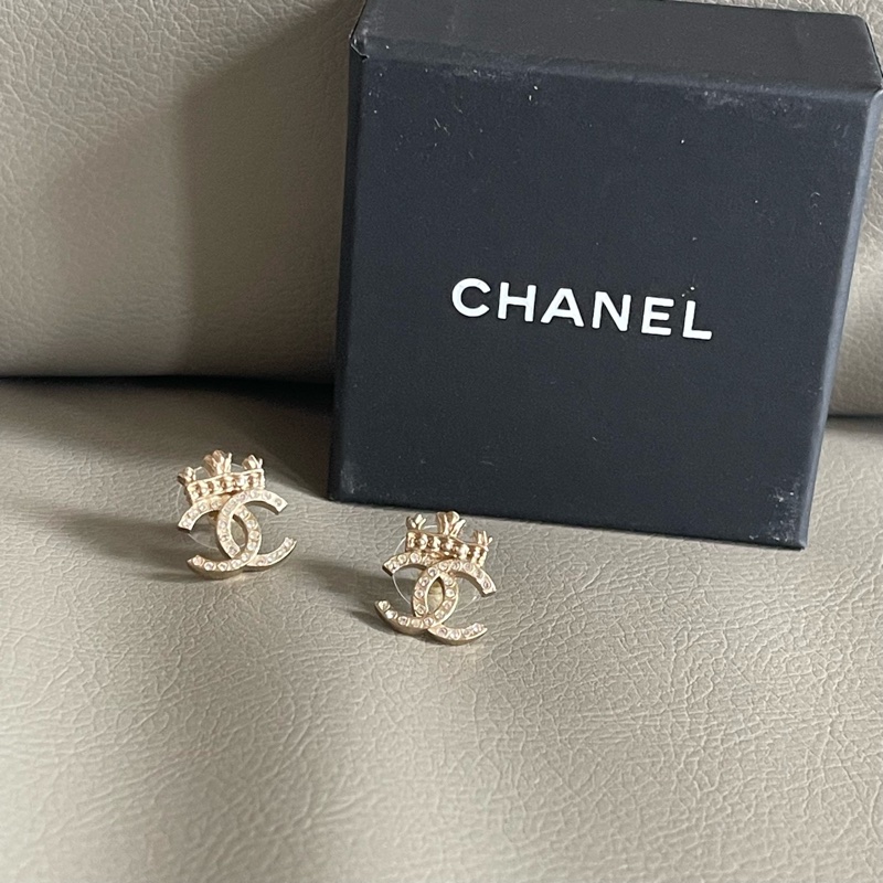 全新🖤Chanel 皇冠CC Logo Earring 耳環 耳釘 AB6662-3