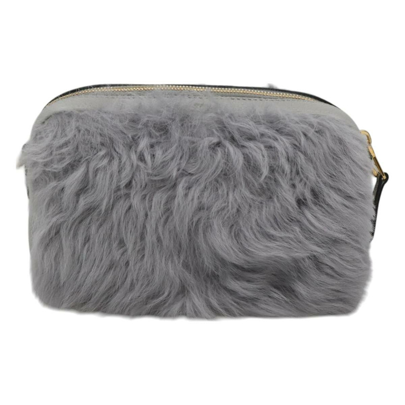 【日本直送】Miu Miu 灰色皮革肩背包 正品 BD1196V-1