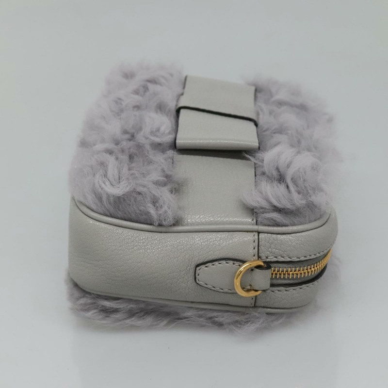 【日本直送】Miu Miu 灰色皮革肩背包 正品 BD1196V-2