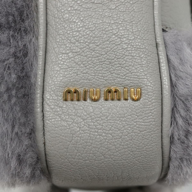 【日本直送】Miu Miu 灰色皮革肩背包 正品 BD1196V-7