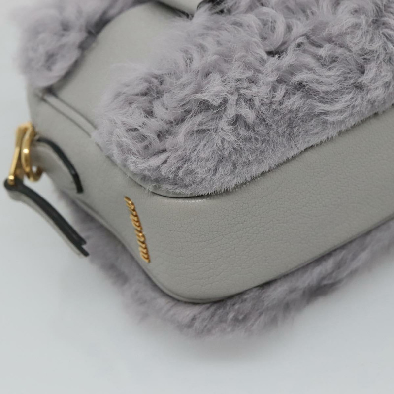 【日本直送】Miu Miu 灰色皮革肩背包 正品 BD1196V-13