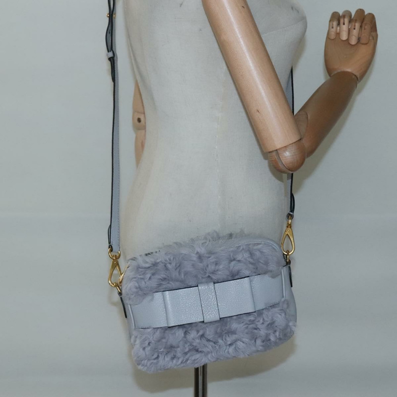 【日本直送】Miu Miu 灰色皮革肩背包 正品 BD1196V-20