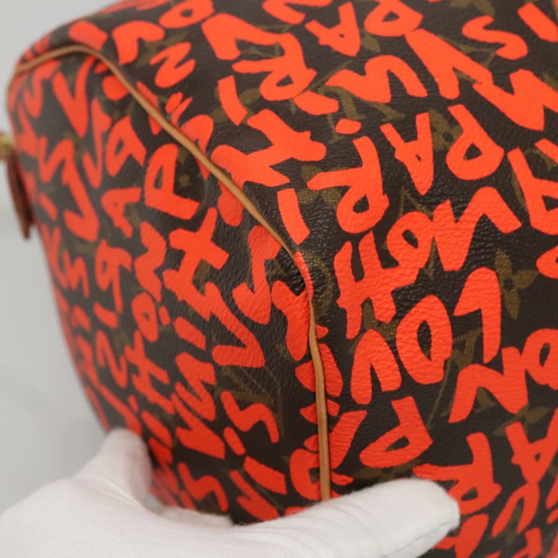 【日本直送】路易威登 Monogram Graffiti Speedy 30 手提包 橙色 M93705 正品 BD1094SM-16