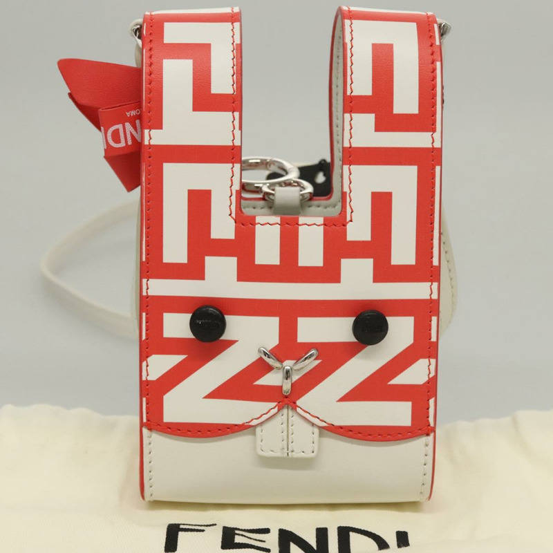 【日本直送】FENDI 與 Mark Jacobs 聯名款 Bunny 皮革手袋，白色、紅色、銀色，正品 BD1711M-11