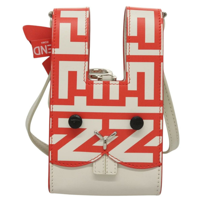 【日本直送】FENDI 與 Mark Jacobs 聯名款 Bunny 皮革手袋，白色、紅色、銀色，正品 BD1711M-12