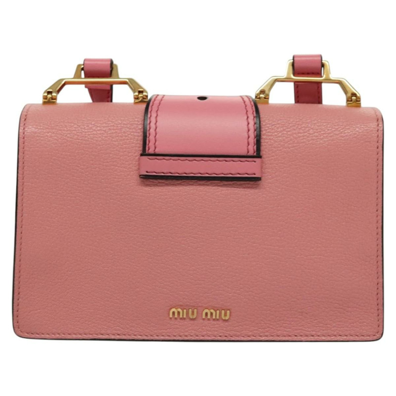 【日本直送】Miu Miu 粉紅金色皮革肩背包，正品 BD1584SAM-1