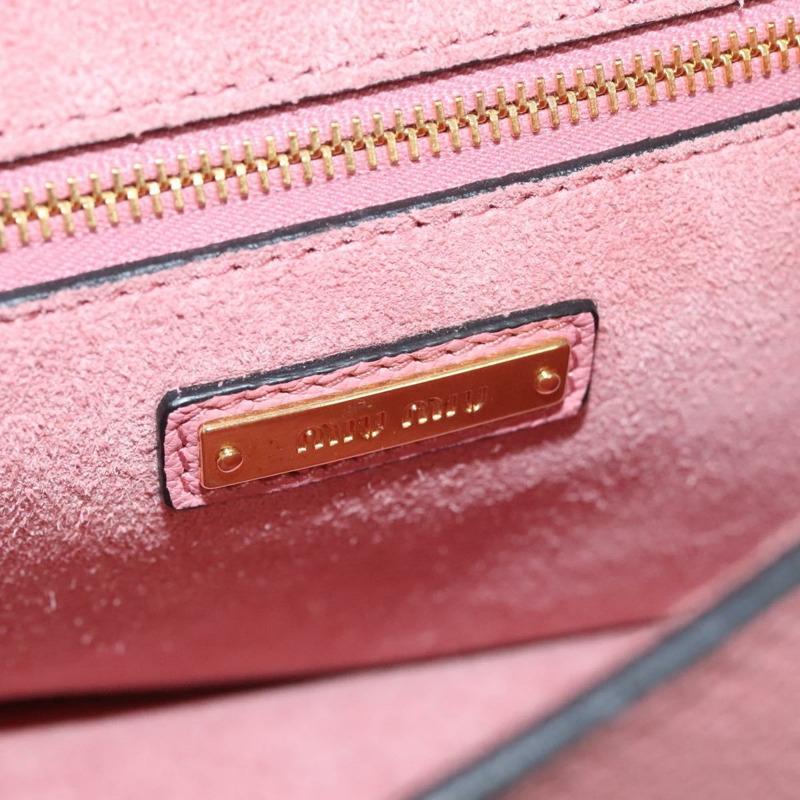 【日本直送】Miu Miu 粉紅金色皮革肩背包，正品 BD1584SAM-20