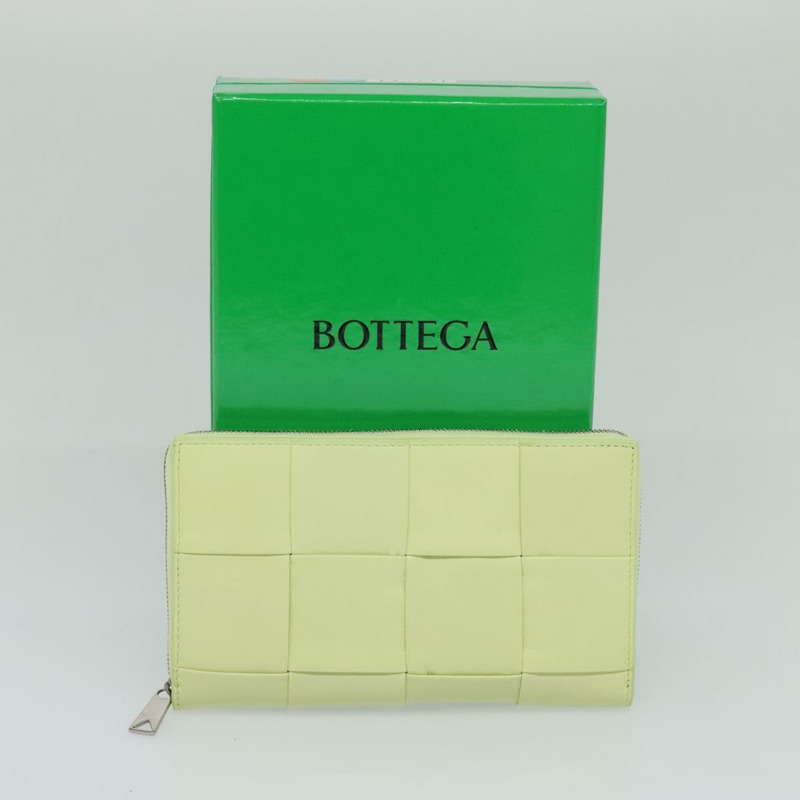 【日本直送】BOTTEGA VENETA INTRECCIATO 皮夾皮革青檸綠正品 117269M-11