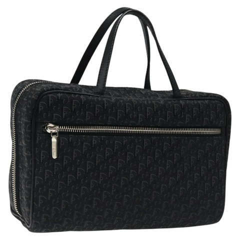 Christian Dior Trotter帆布手提包 黑色銀色 正品 117320M