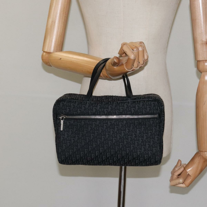 【日本直送】Christian Dior Trotter帆布手提包 黑色銀色 正品 117320M-23