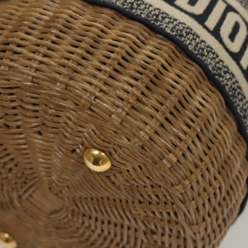 【日本直送】Christian Dior Oblique 藤編單肩包，藤條材質，海軍藍、棕色、金色，正品 BA1114SAM-14
