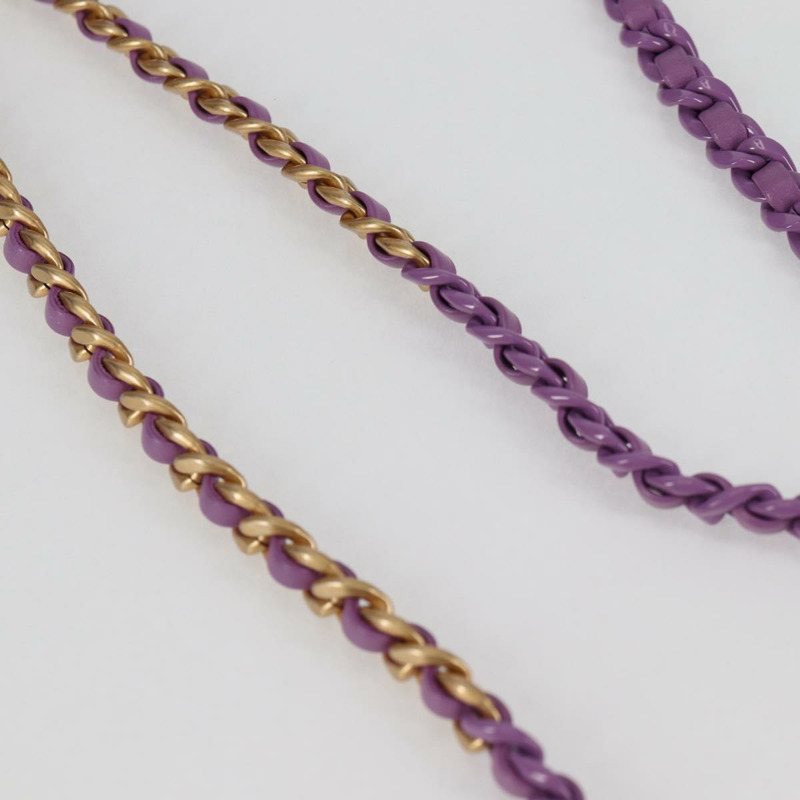 【日本直送】香奈兒鏈條絎縫雙肩包，羊皮材質，紫色，CC標誌，正品 BA1260SM-15