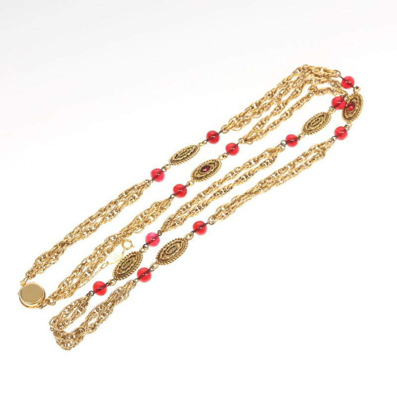 【日本直送】香奈兒 COCO 標誌項鍊，金色金屬材質，CC 標誌，正品 BA1373SAM-12