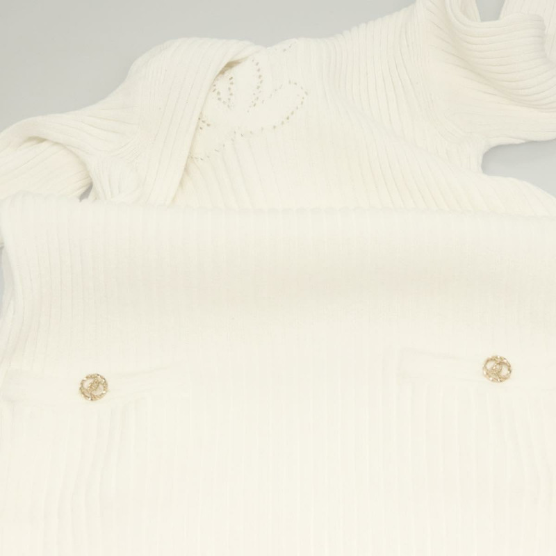 【日本直送】香奈兒 (CHANEL) 白色針織衫，CC 標誌，貨號 BA1351M-6