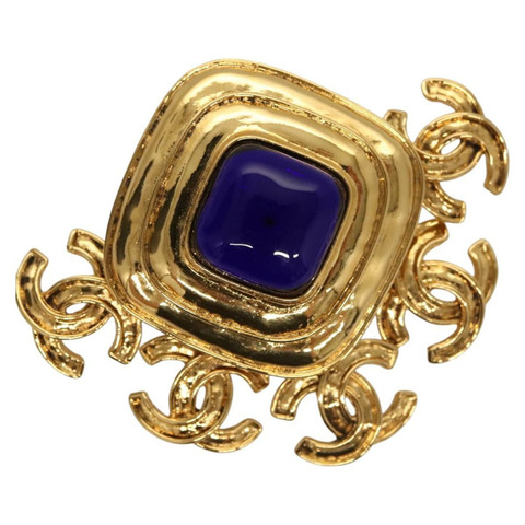 香奈兒 (CHANEL) 金屬金色雙C胸針，正品編號 BA1258SAM