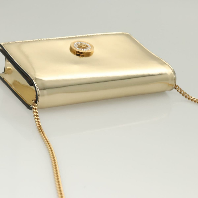 【日本直送】范思哲 (VERSACE) 鏈條單肩包 漆皮 金色 正品 BA1306M-5