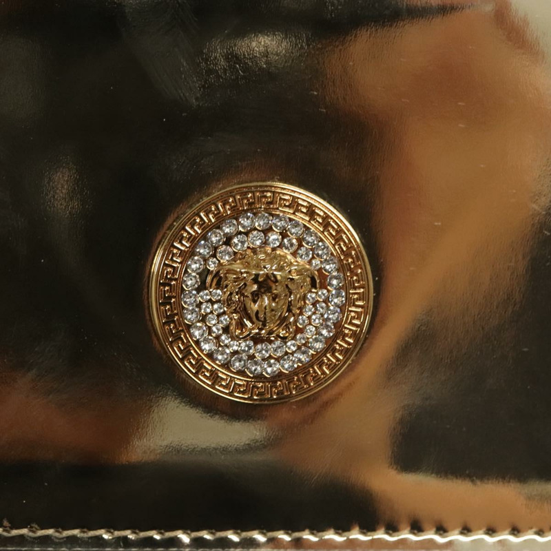 【日本直送】范思哲 (VERSACE) 鏈條單肩包 漆皮 金色 正品 BA1306M-16