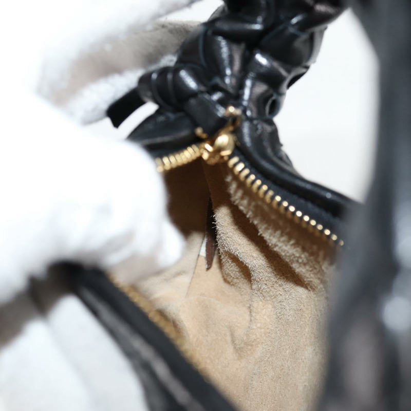 【日本直送】BOTTEGA VENETA INTRECCIATO 迷你流浪漢手提包皮革黑金正品 am8217M-19