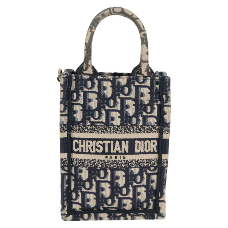 【日本直送】Christian Dior Trotter 帆布豎款 Book Tote 迷你手提包 海軍藍 正品 120170M-1